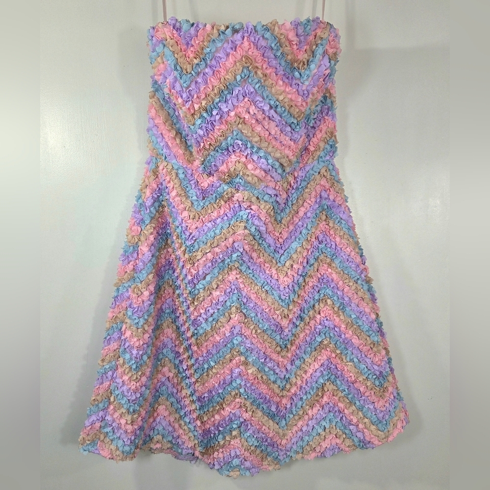 NWT SELFIE LESLIE IN PARIS EMBELLISHED CHEVRON LILAC MINI DRESS.